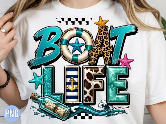 Boat Life Summer Ocean Beach PNG for Custom Tees