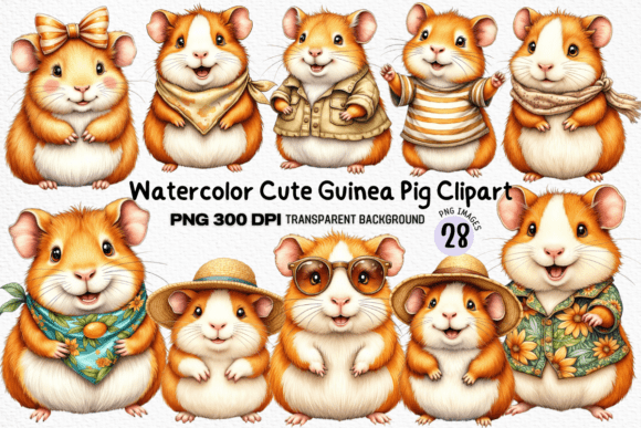 Bring Adorable Charm to Your Crafts with Watercolor Cute Guinea Pig Clipart
