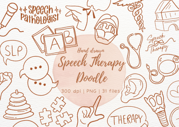 Bringing Speech Language Therapy to Life with SLP Doodle PNG Graphics