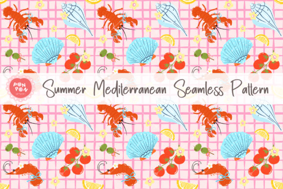 Bringing the Coast to Life with Cute Mediterranean Seafood Seamless Patterns
