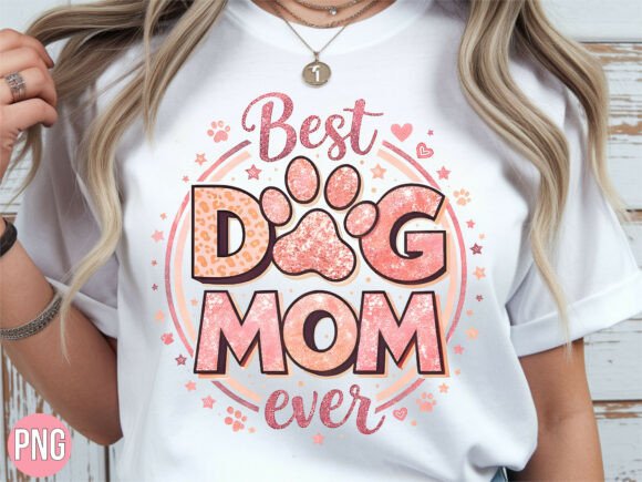 Celebrate Dog Moms with Pink Glitter PNG Art
