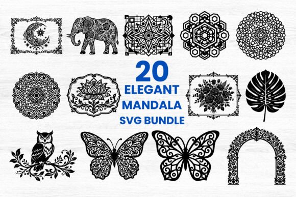 Elevate Your Creative Workflow with the 20 Elegant Mandala SVG Bundle
