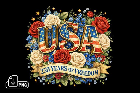 Evaluating the USA 250 Years Patriotic Floral PNG for Professional and Personal Projects