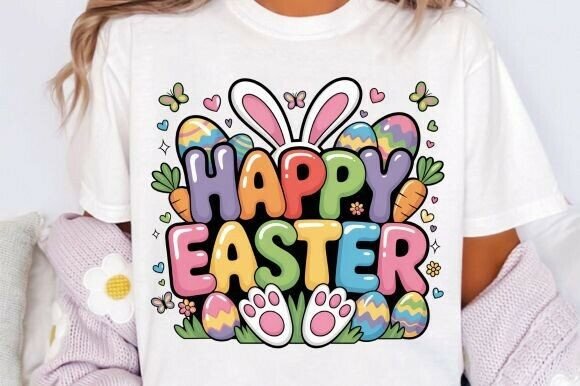 Happy Easter Spring PNG & Bunny Designs for Creators