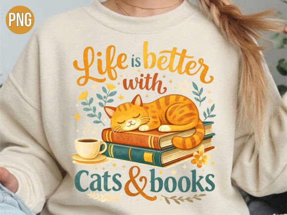 Integrating the Life is Better Cats and Books PNG into Your Creative Workflow