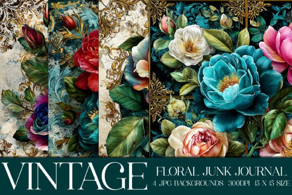 Luxury Floral Backgrounds S42: Vintage Elegance
