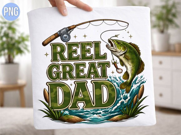 Reel Great Dad Fishing Bass Fish PNG Design