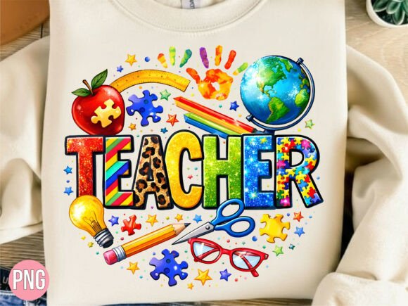 Teacher Life School Supplies Globe PNG