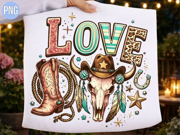 Unleash Your Creativity with a High-Quality Love Country Western Cowboy T-shirt PNG