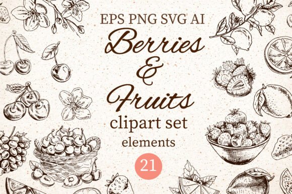 Vintage Berry Clipart: Elevate Your Brand Identity